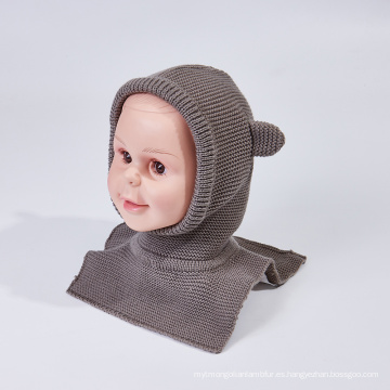 Sombrero de punto con collar desmontable para el bebé